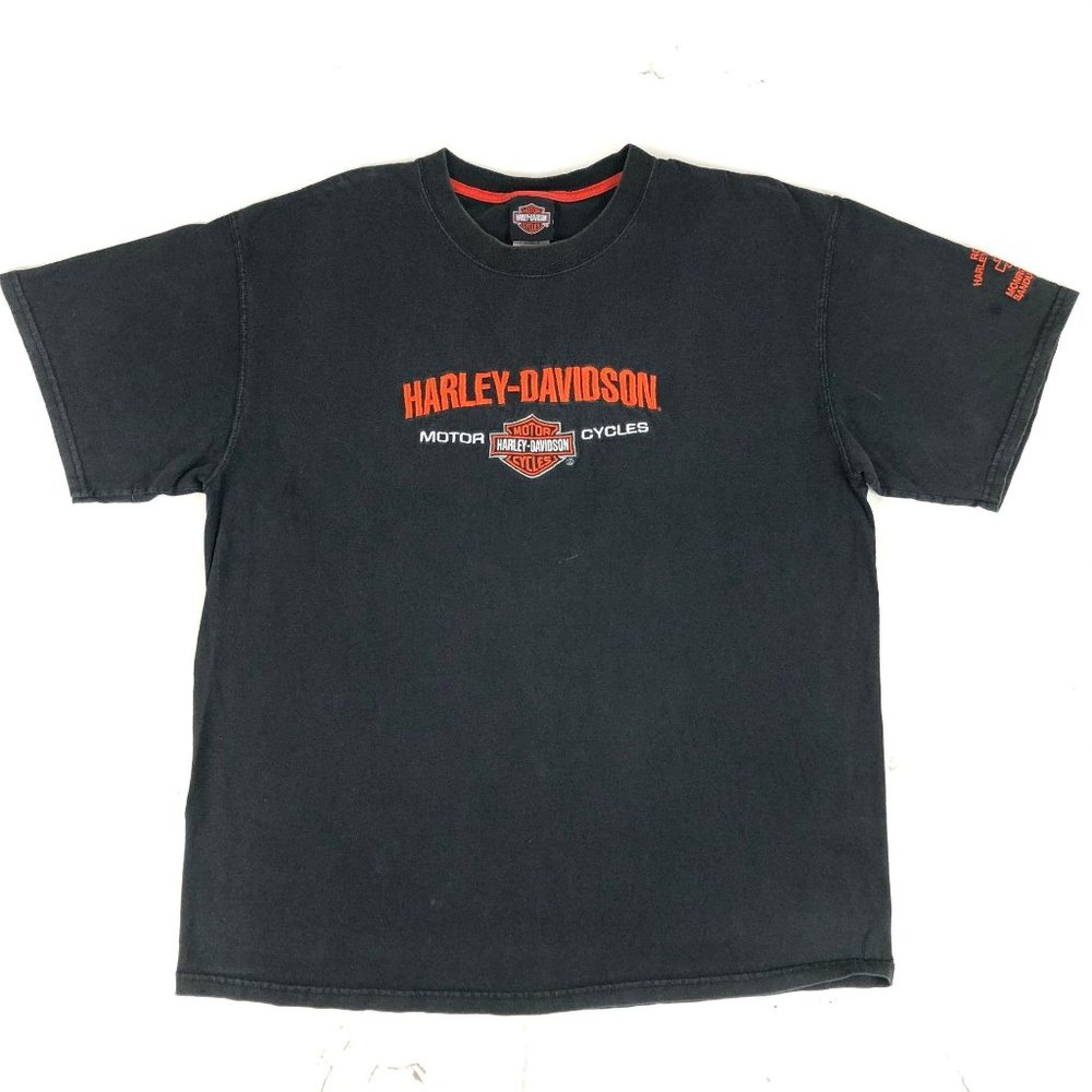 Harley Davidson Mens XL Black Motorcycle Embroider